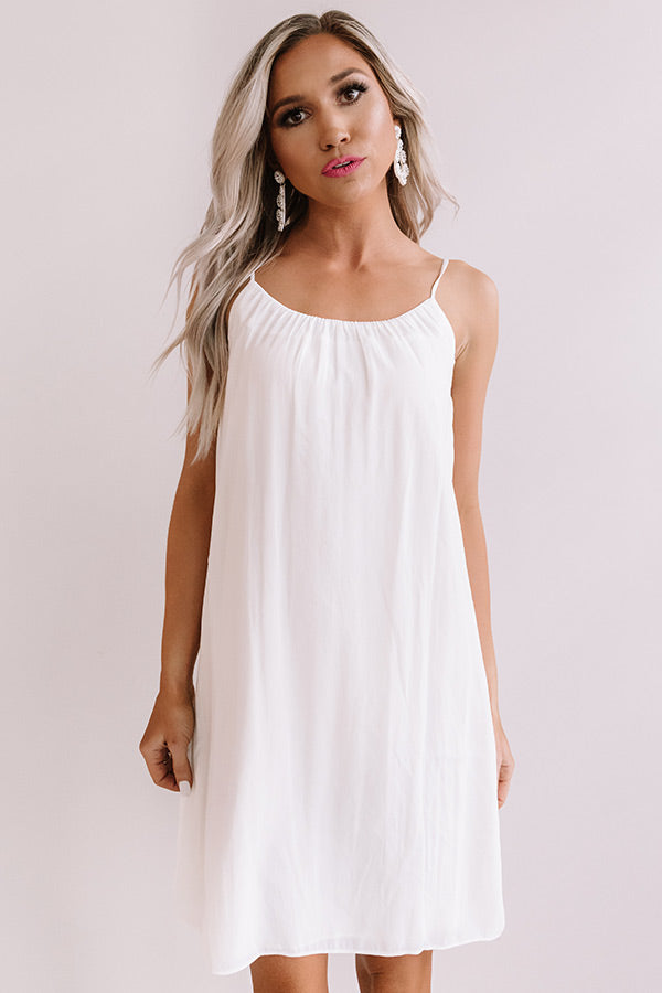Chicest Of All Satin Dress In White • Impressions Online Boutique