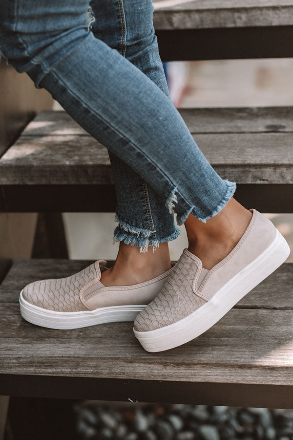 The Karter Faux Suede Sneaker In Birch • Impressions Online Boutique
