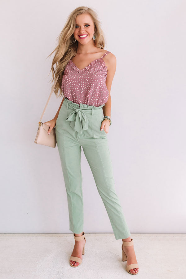High-waist Dress Pants - Neon green - Ladies