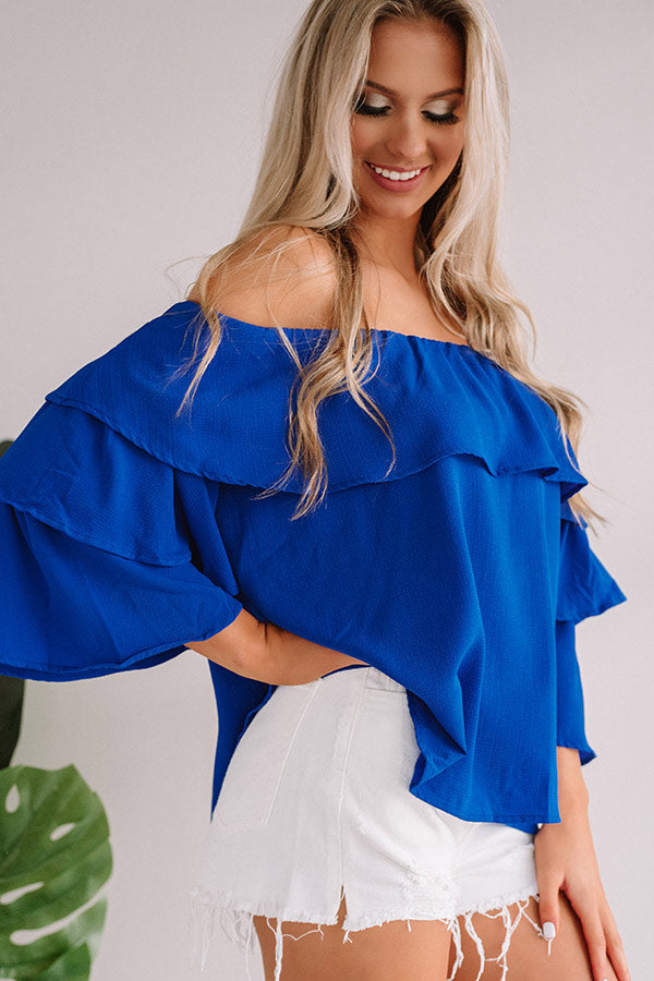 Maui Magic Off Shoulder Top In Royal Blue • Impressions Online Boutique