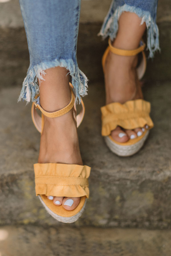 The Uptown Wedge In Mustard • Impressions Online Boutique