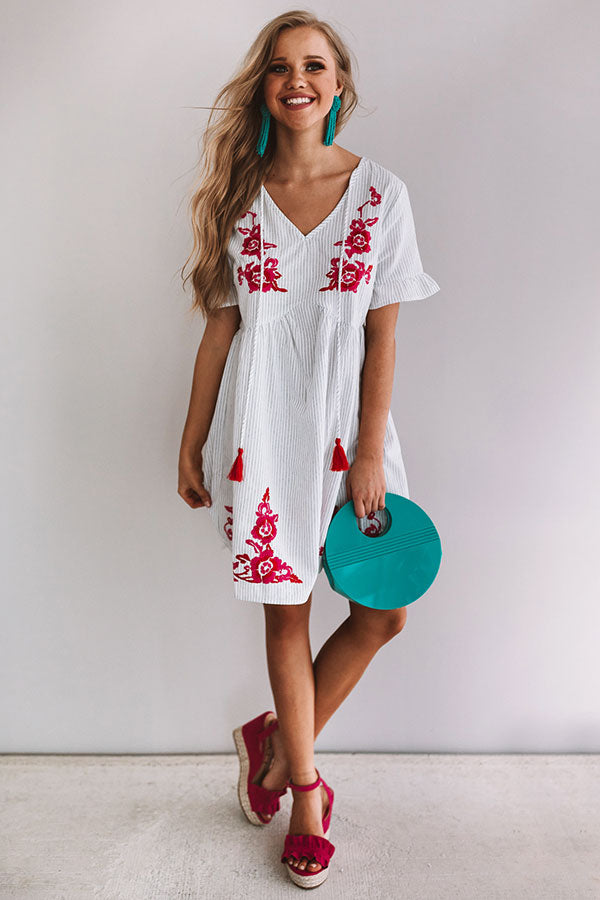 In The Moment Embroidered Babydoll Dress In White • Impressions Online ...