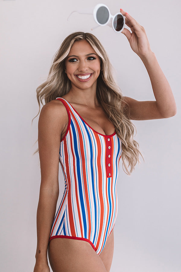 Seaside Smiles Stripe One Piece Swimsuit • Impressions Online Boutique