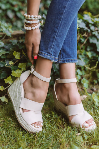 The Currington Espadrille Wedge In Stone Impressions Online Boutique