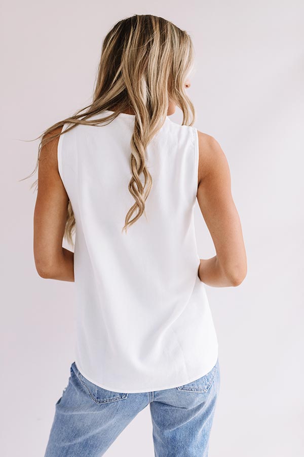 Under The Boardwalk Shift Tank In White • Impressions Online Boutique