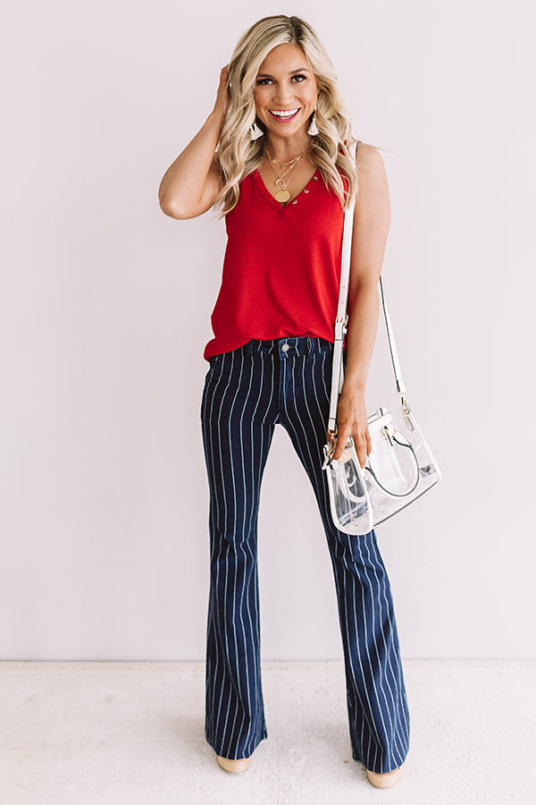 Waiting For The Sun Shift Tank In Red • Impressions Online Boutique