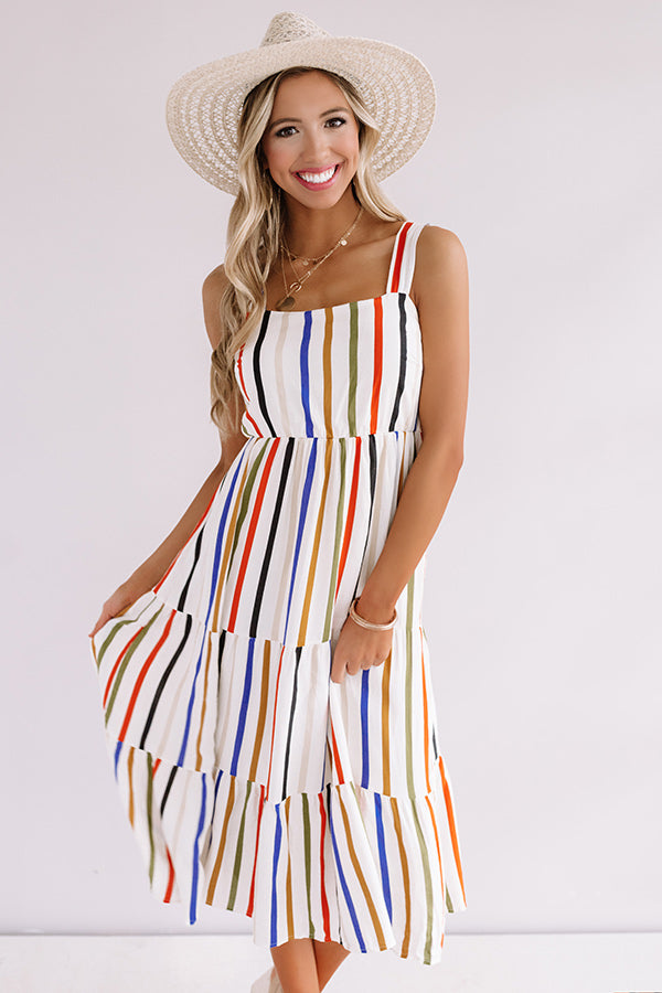 Off Tropic Stripe Midi • Impressions Online Boutique