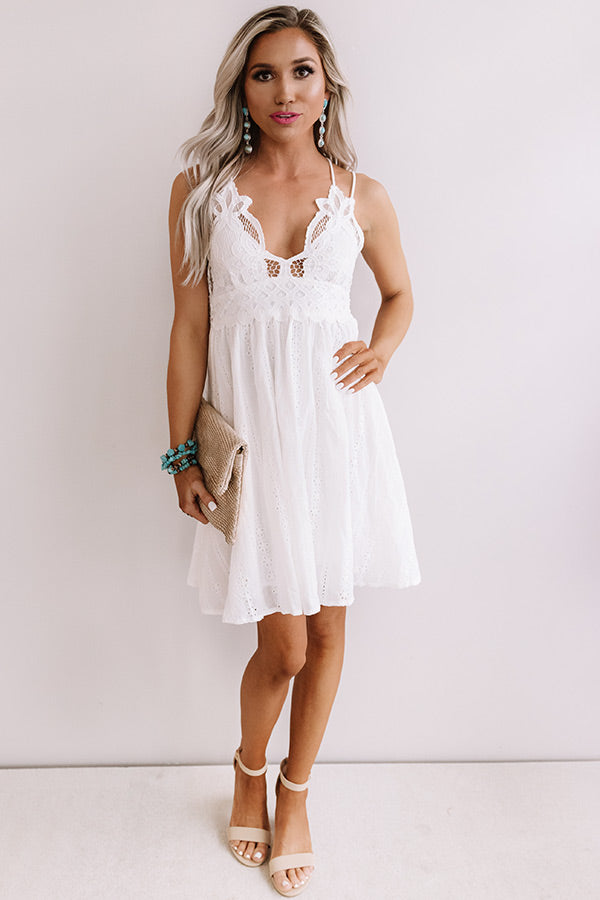 Setting Sail To Santorini Eyelet Dress In White • Impressions Online ...