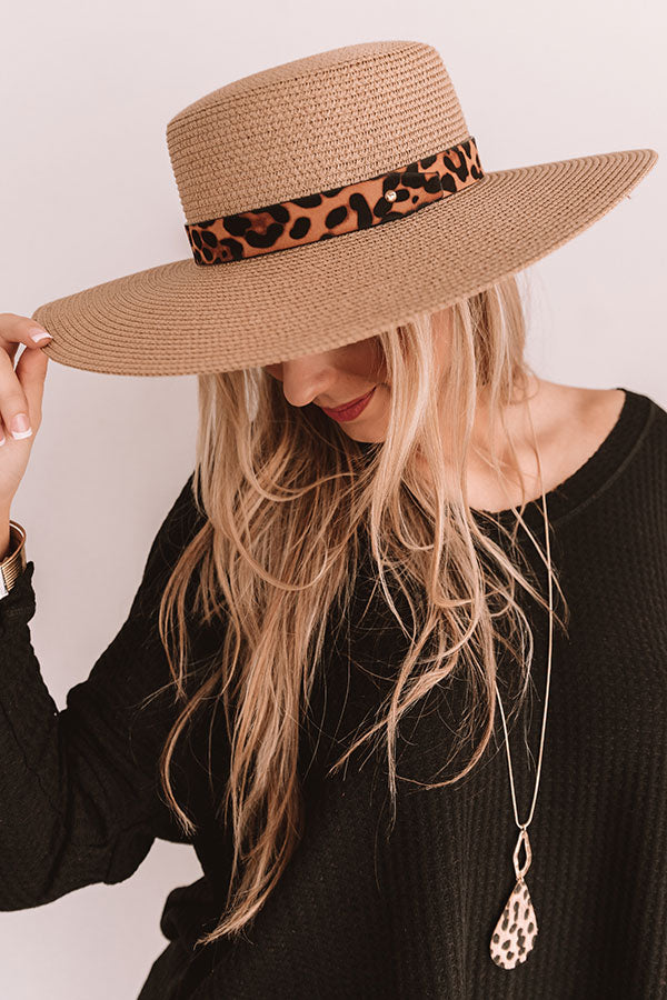 Barcelona On My Mind Leopard Hat In Tan • Impressions Online Boutique