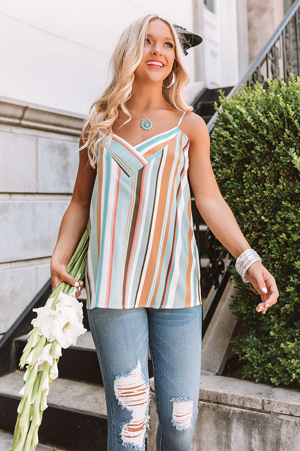 Walk The Line Stripe Shift Tank in Mint • Impressions Online Boutique