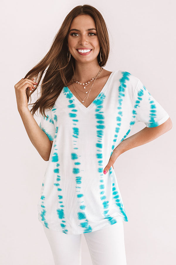 Soho Happiness Tie Dye Tee In Turquoise • Impressions Online Boutique