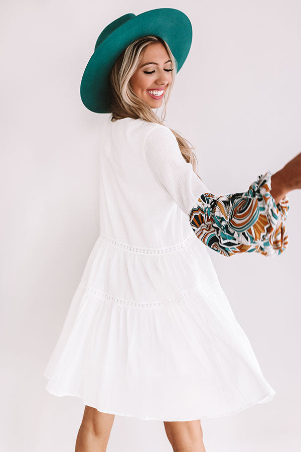 Tranquil Paradise Shift Dress In White • Impressions Online Boutique