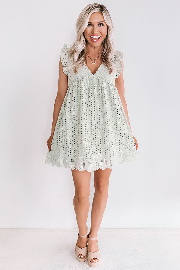 Sway Into Style Eyelet Romper in Light Sage • Impressions Online Boutique