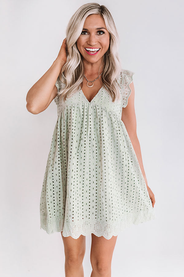 Sway Into Style Eyelet Romper in Light Sage • Impressions Online Boutique