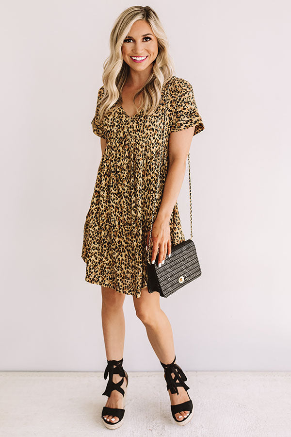 leopard print babydoll dress