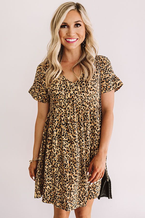 leopard print babydoll dress