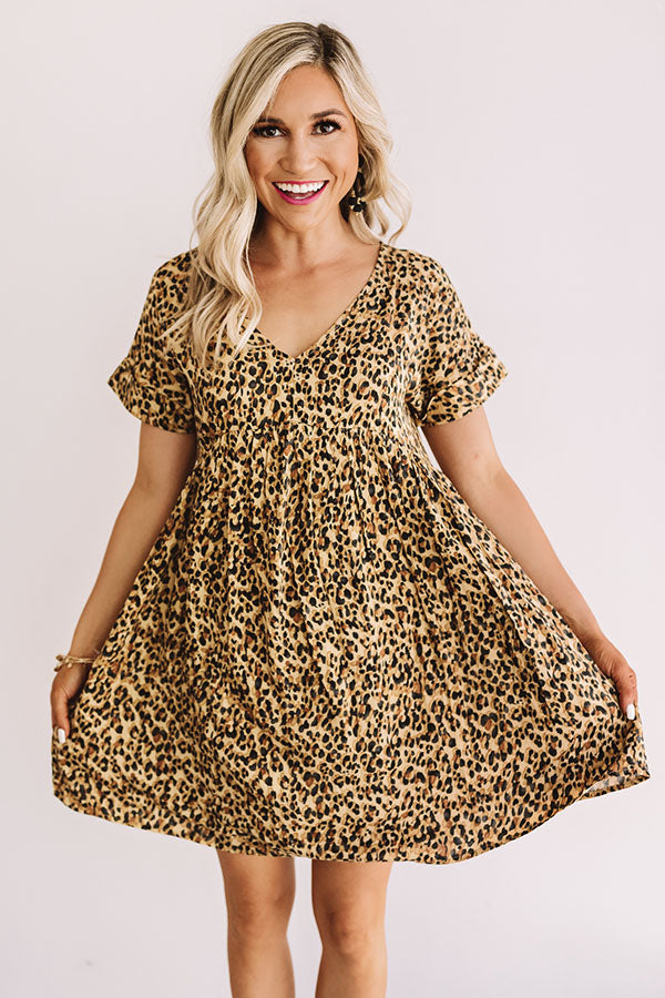 leopard print babydoll dress