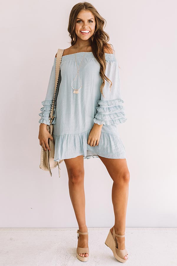 Sweet Sippin' Shift Dress In Light Airy Blue • Impressions Online Boutique