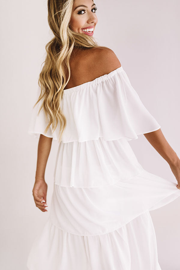 European Romance Tier Dress In White • Impressions Online Boutique