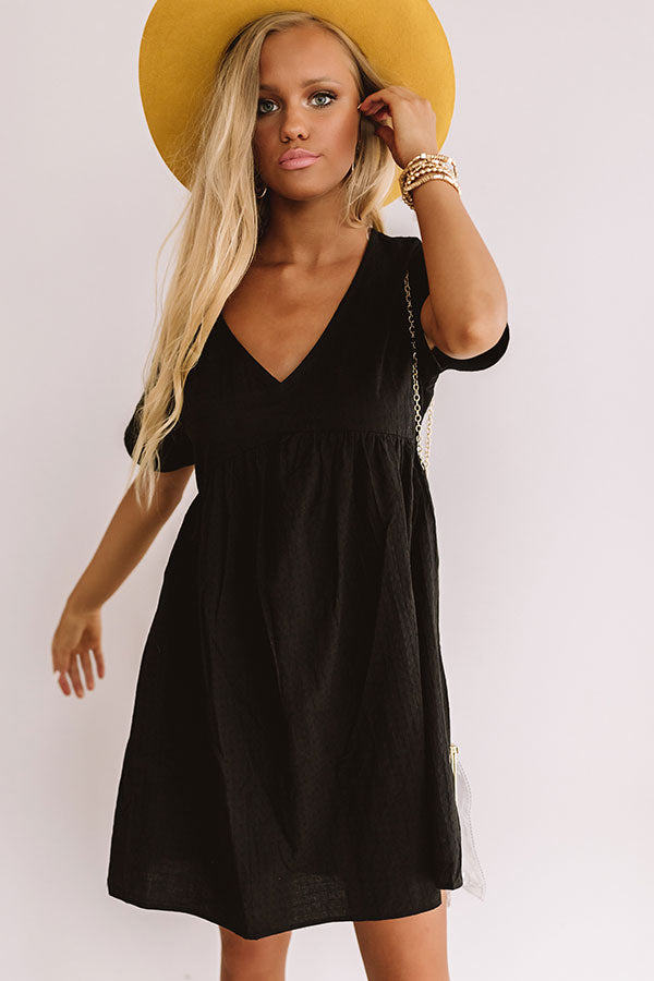 Rooting For You Babydoll Dress in Black • Impressions Online Boutique