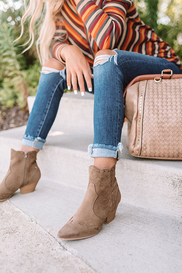 The Posey Bootie In Dark Taupe 