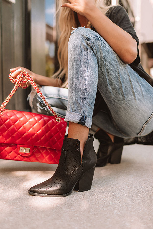 The Franco Perforated Bootie In Black 