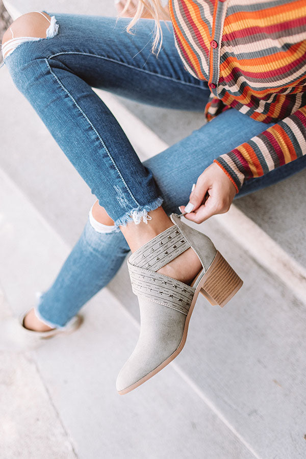 The June Bootie In Sage • Impressions Online Boutique