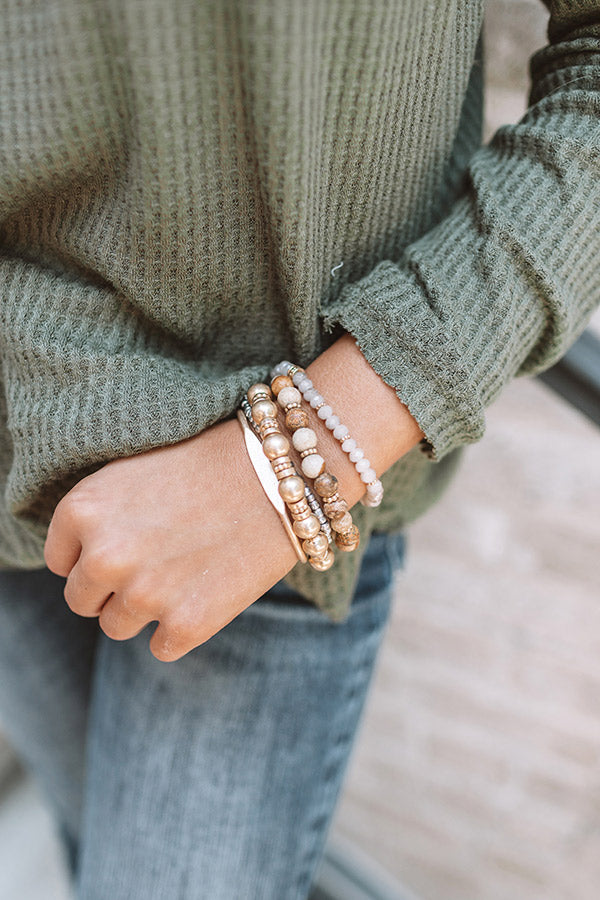 Notoriously Chic Bracelet Set In Tan