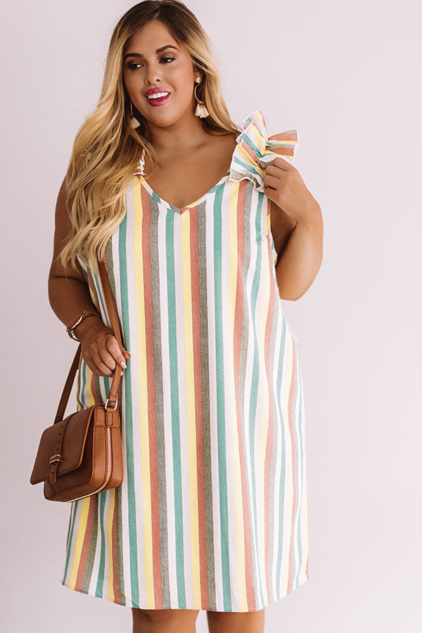 Tanlines In Tahiti Stripe Shift Dress Curves • Impressions Online Boutique