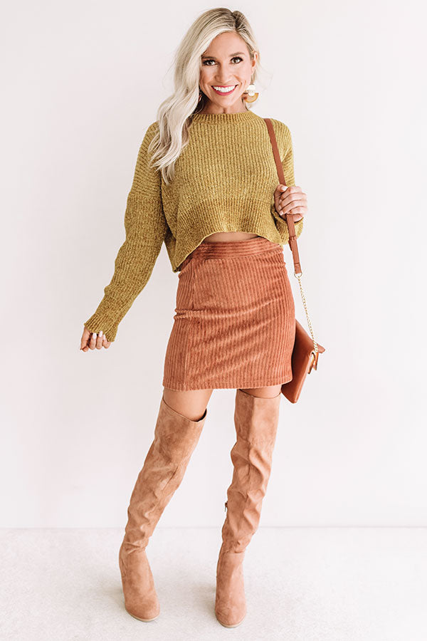 Camping By The Coast Chenille Crop Sweater in Mustard • Impressions ...