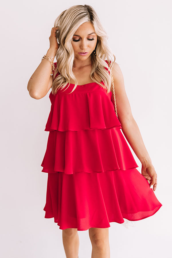 Darling Destination Tiered Dress in Red • Impressions Online Boutique