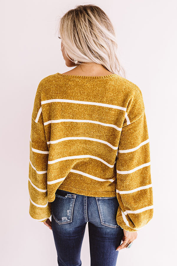 Pumpkin Spice Everything Chenille Sweater in Mustard • Impressions ...