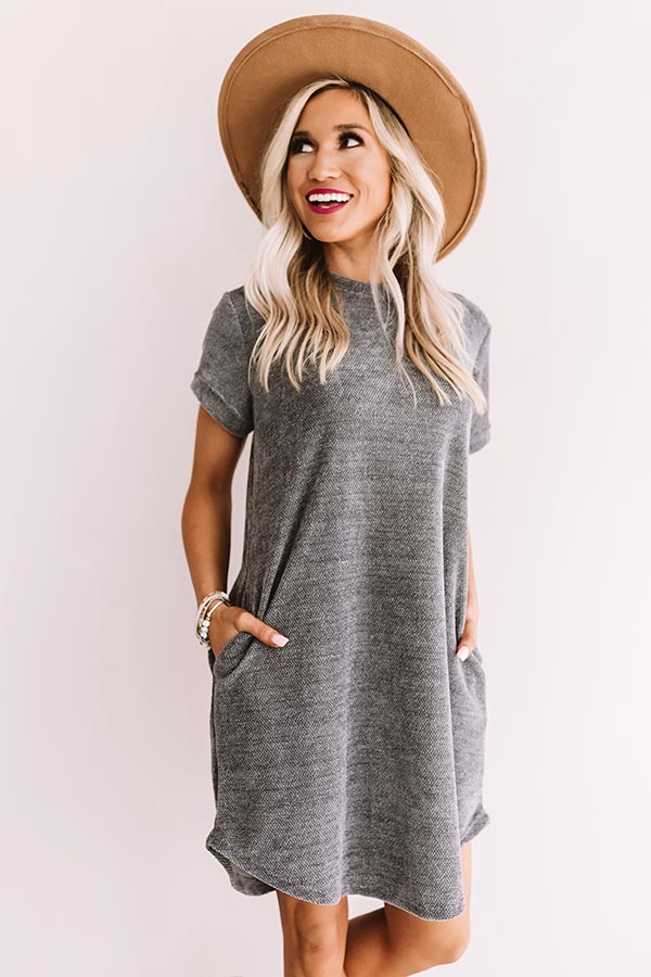 Sedona Sunrise Shift Dress In Light Slate • Impressions Online Boutique