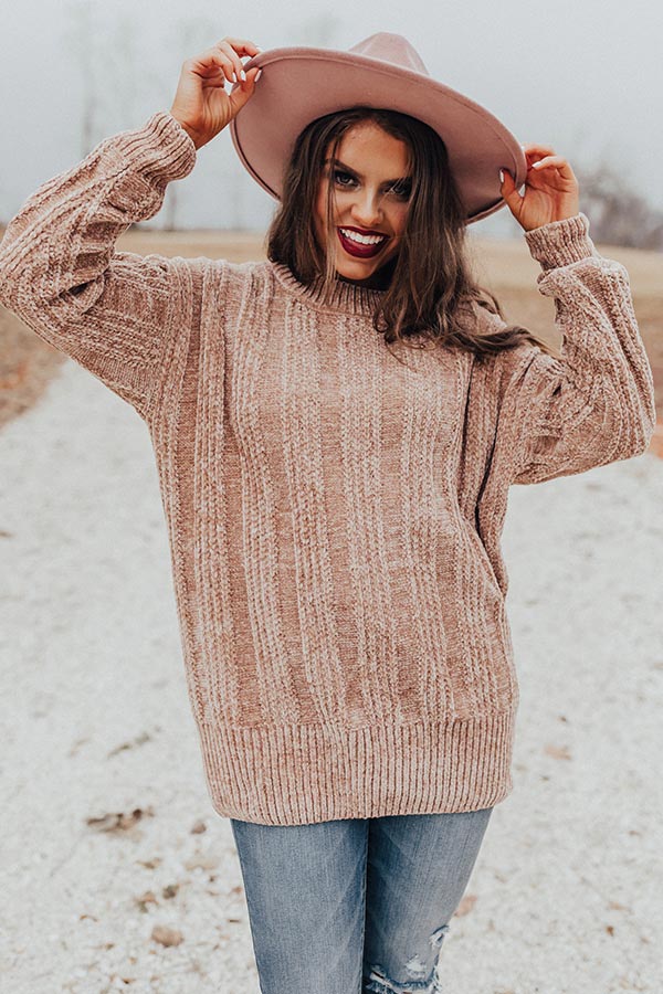 Snuggles Cable Knit Chenille Sweater 