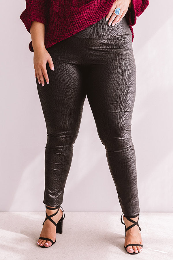 Your Biggest Fan High Waist Faux Leather Legging Curves