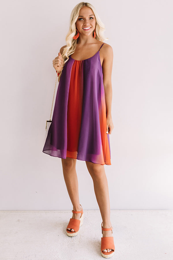 orange and purple dress