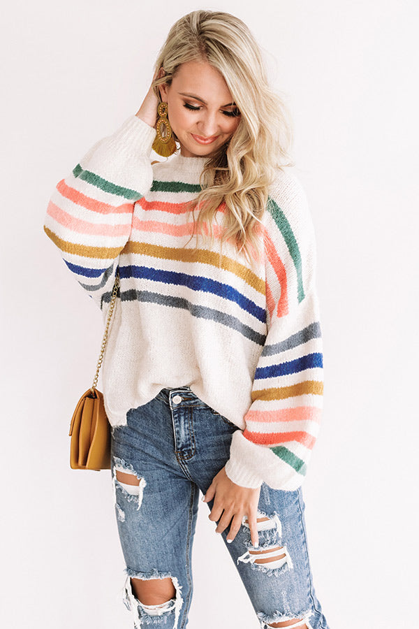 In Tune With Fall Stripe Sweater • Impressions Online Boutique