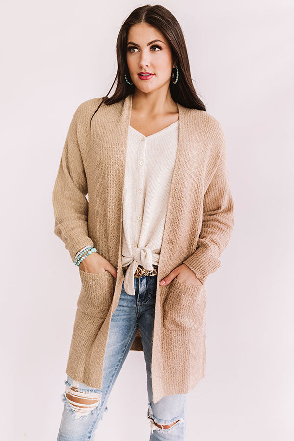 Winter Weekend Knit Cardigan In Iced Latte • Impressions Online Boutique