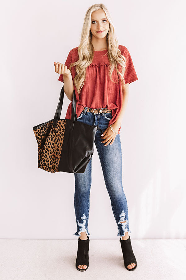 Bring On The Lattes Shift Top In Aurora Red