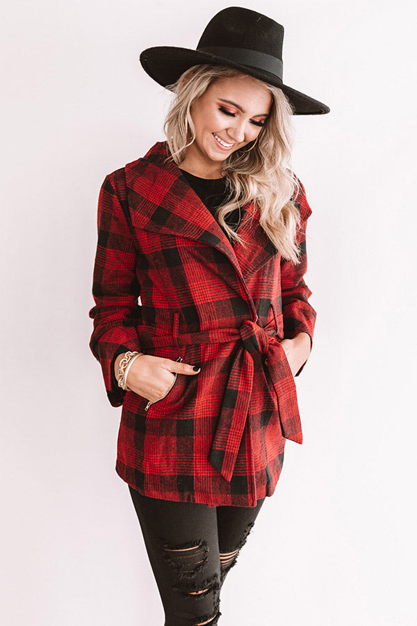 Season Of Chic Buffalo Check Coat • Impressions Online Boutique