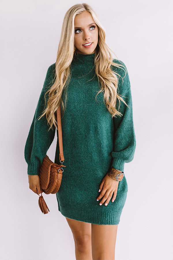 hunter green sweater dress