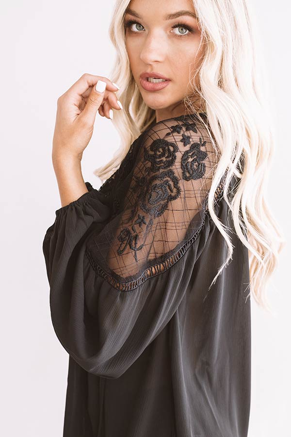 Seriously Smitten Lace Shift Top In Black • Impressions Online Boutique