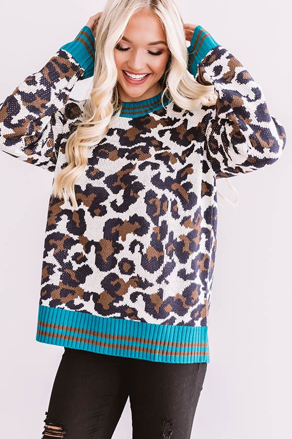 Ski Lessons In Love Leopard Sweater • Impressions Online Boutique