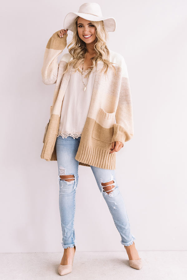 Sweet As Pumpkin Pie Stripe Cardigan in Ivory • Impressions Online Boutique