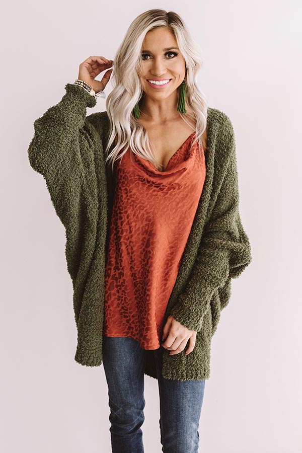 From Sunrise To Sunset Cardigan In Olive • Impressions Online Boutique