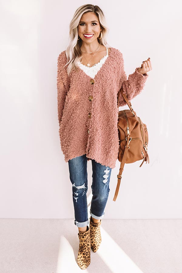 Marshmallow Cuddles Knit Cardigan In Blush • Impressions Online Boutique