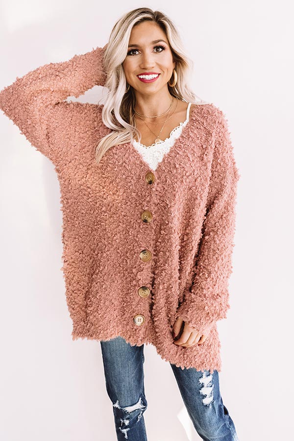 Marshmallow Cuddles Knit Cardigan In Blush • Impressions Online Boutique