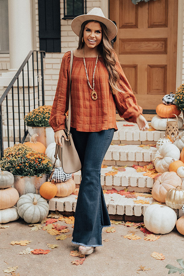 Vista Vacay Off Shoulder Top In Rust • Impressions Online Boutique