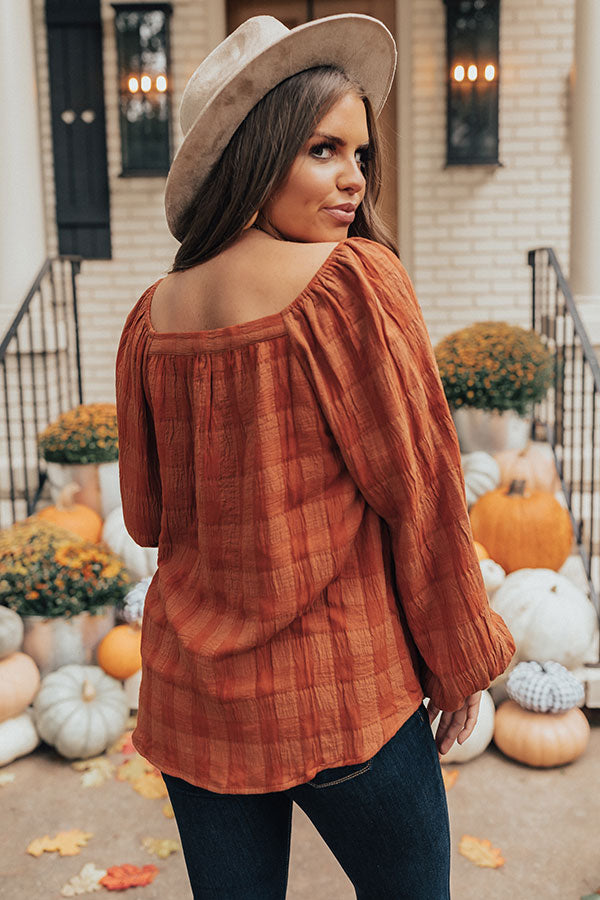 Vista Vacay Off Shoulder Top In Rust • Impressions Online Boutique