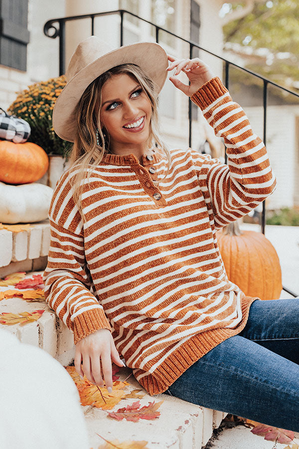 Coffee Confessions Chenille Stripe Sweater • Impressions Online Boutique